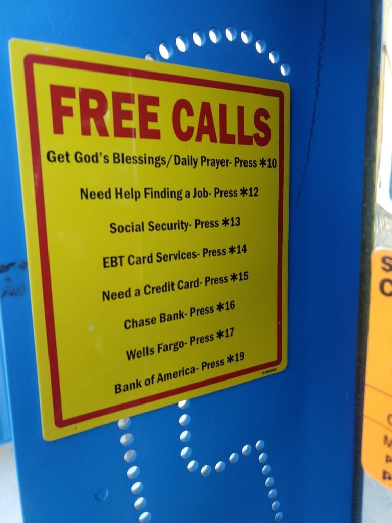 Phone booth in Redding, California